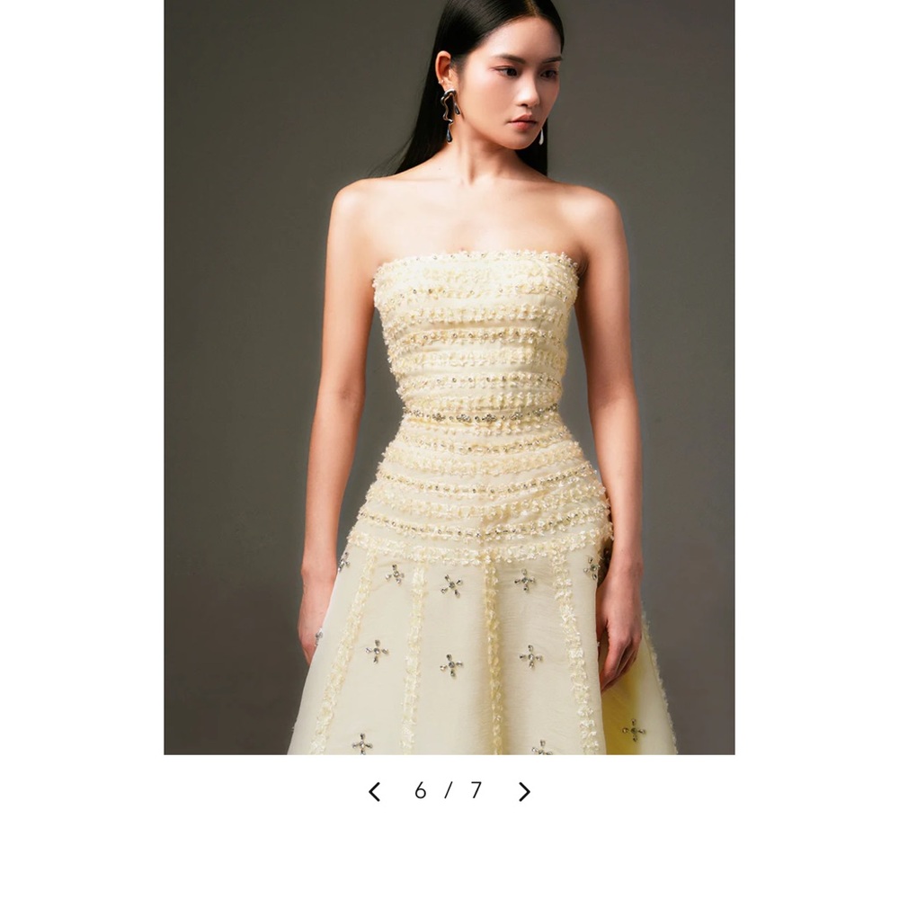 Cult Mia Yellow Strapless Stone Dress - Picture 4 of 7